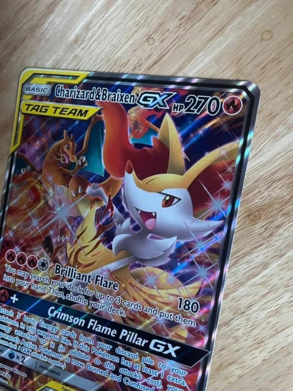 Pokémon Charizard & Braixen GX SM230 Jumbo Oversized Holo Promo Card